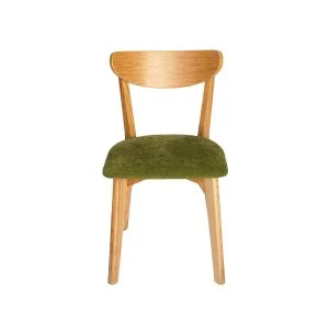 FH-WC109 Japandi Bentwood Solid Ash Wood Dining Chair with Velvet front view