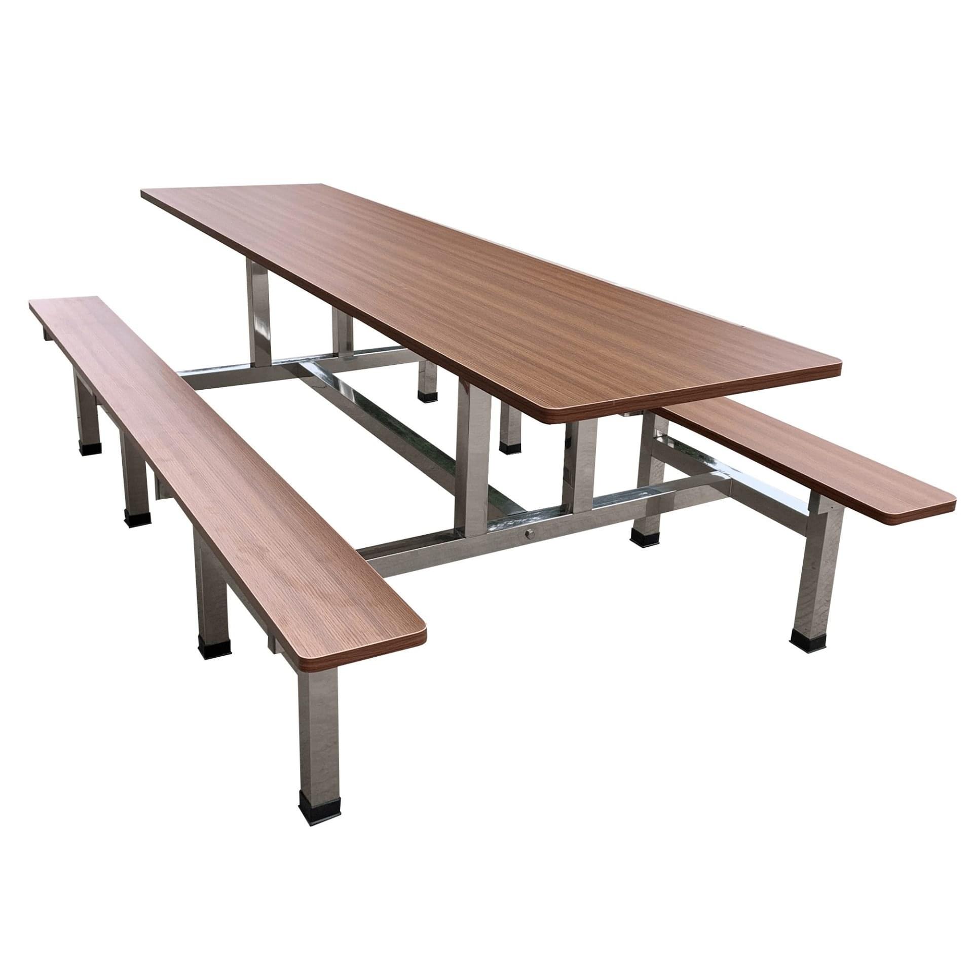 FOH-CBC03 - Stainless Steel Food Court Bench with Connecting Table side view