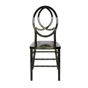 FOH-CH003B Resin PP Event Wedding Chair in Black Color with Oval Backrest