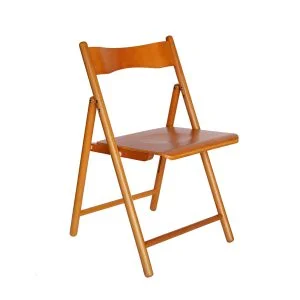FOH-CH009WD - Foldable Natural Light Wood Chair diagonal view
