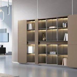 FH-FC-OD01 Grayish Orange Filing Cabinet with Internal Lighting