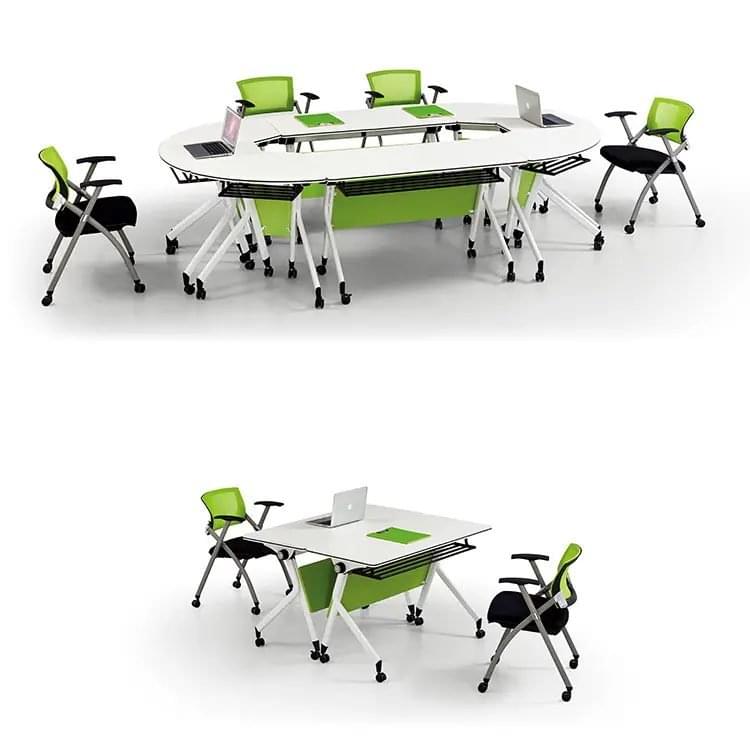 modular training table as oval meeting table and workstation