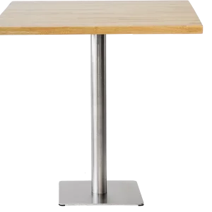 FOH-DT005 Finger Jointed Natural Solid Wood Color Single Base Dining Table