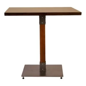 FOH-DT007 Solid Wood Spliced Light Walnut Single Base Dining Table