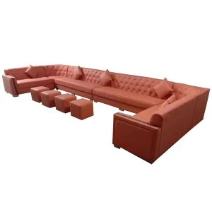 FOHKC23 - Diamond Tufted Upholstered Modular U Shaped Large Night Club Sofa