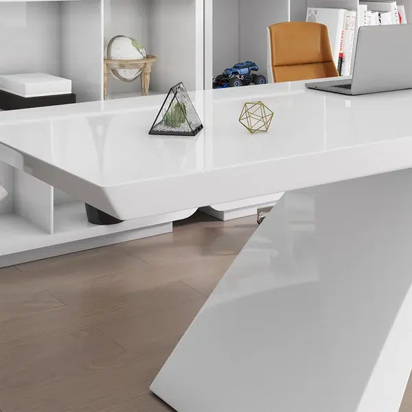 FH-ED-GD01 White Glossy Modern Executive Office Desk