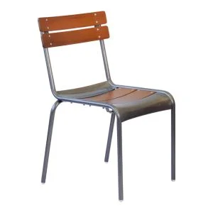 FH824WD - Wood Slated Metal Dining Chair