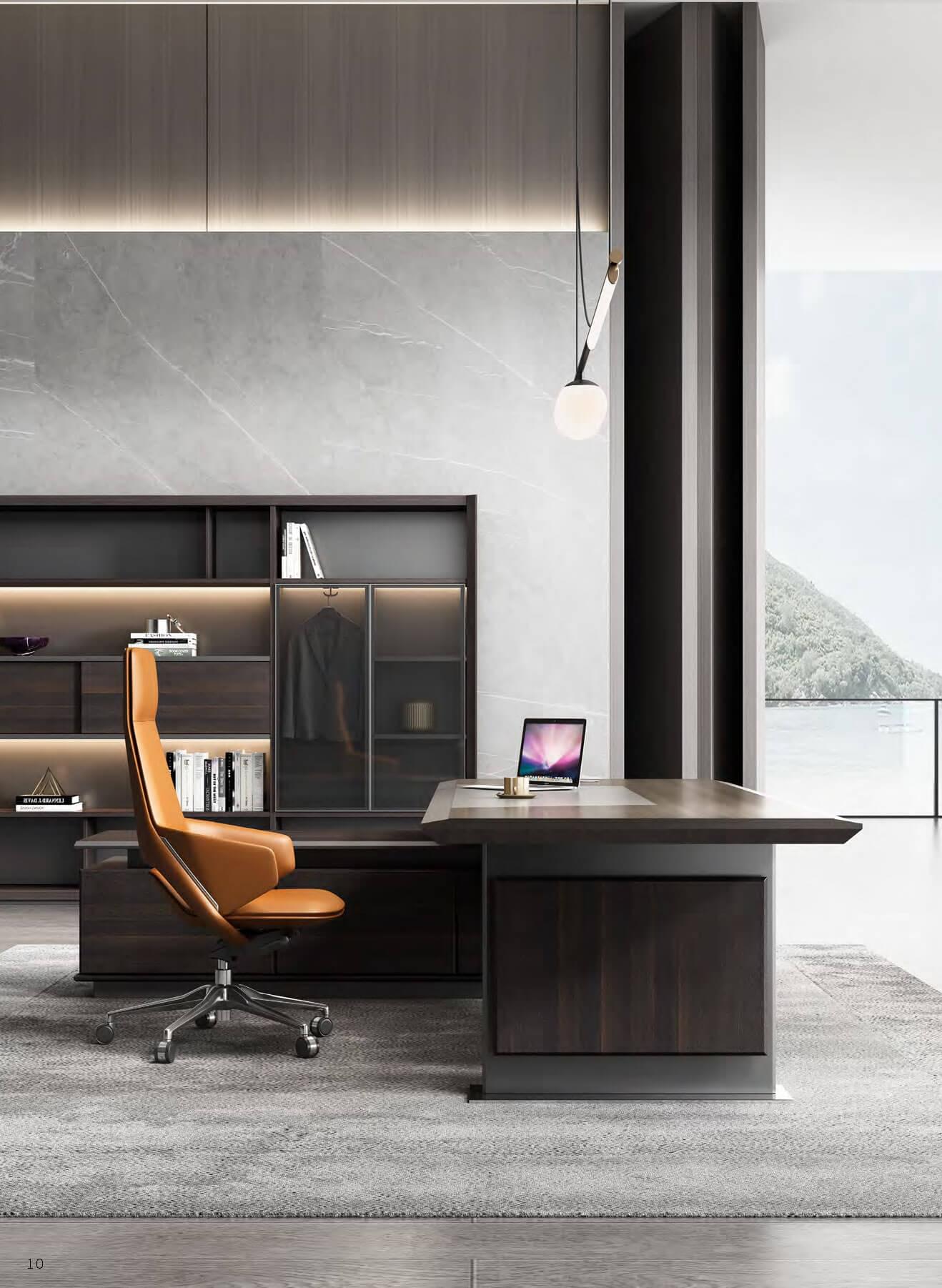 FOH-WW-PG26 - Executive Desk with Password Locked Storage side view