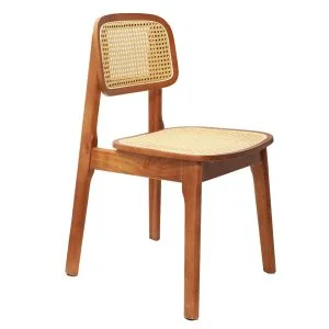 FH-CH0225W - Solid Wood Cane Woven Armless Dining Chair